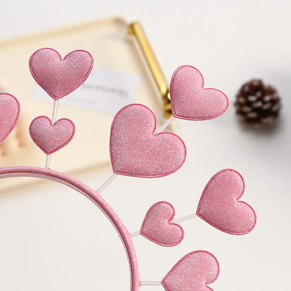 1pc Valentine's Day Love Headband Wedding Holiday Party Fashion Hair Hoops For Women Girls Heart Shape Hair Bands Headdress