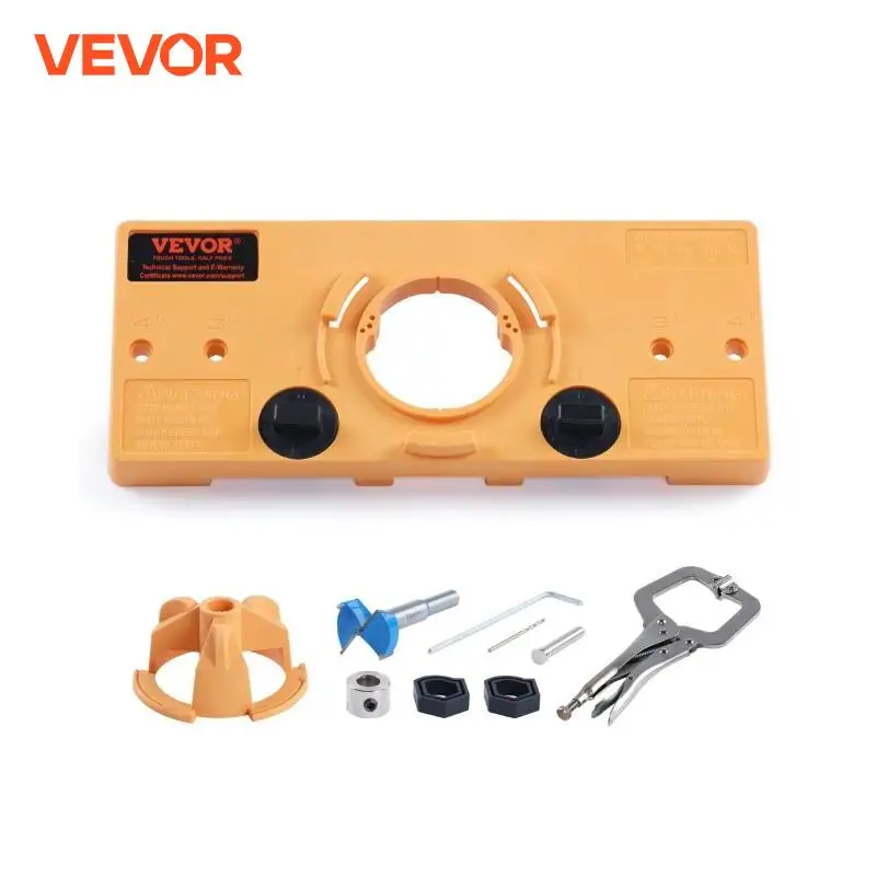 VEVOR Concealed Hinge Jig Cabinet Hinge Jig with C-Type Clamp and Accessories PA66 Nylon Steel Material Accurate Hinge Drill Jig