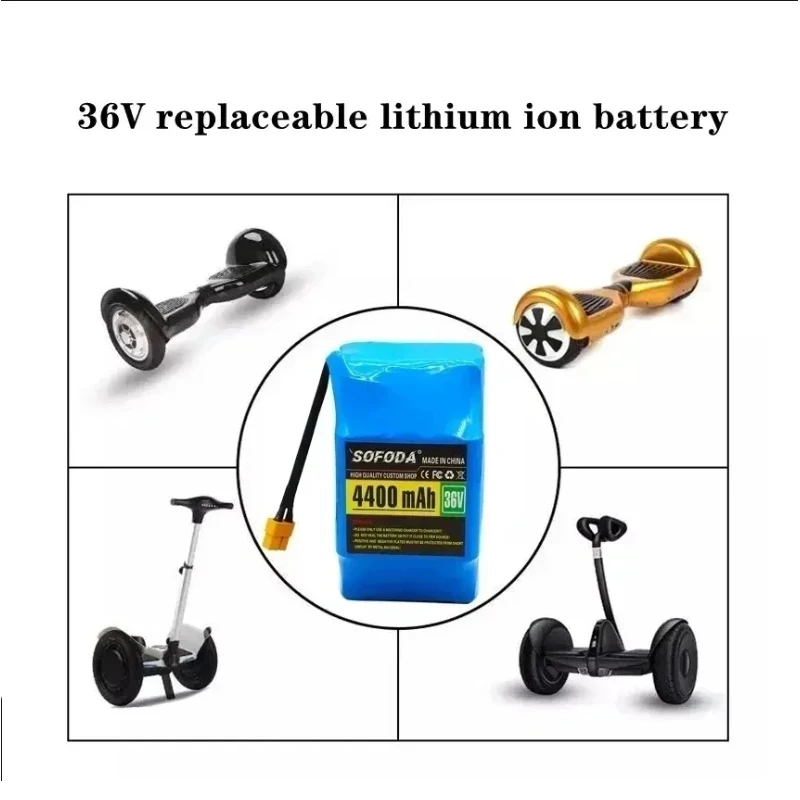 4400mAh 100% New 36v 4.4ah lithium battery 10s2p 36v battery 4400mAh lithium ion pack 42V scooter twist car battery