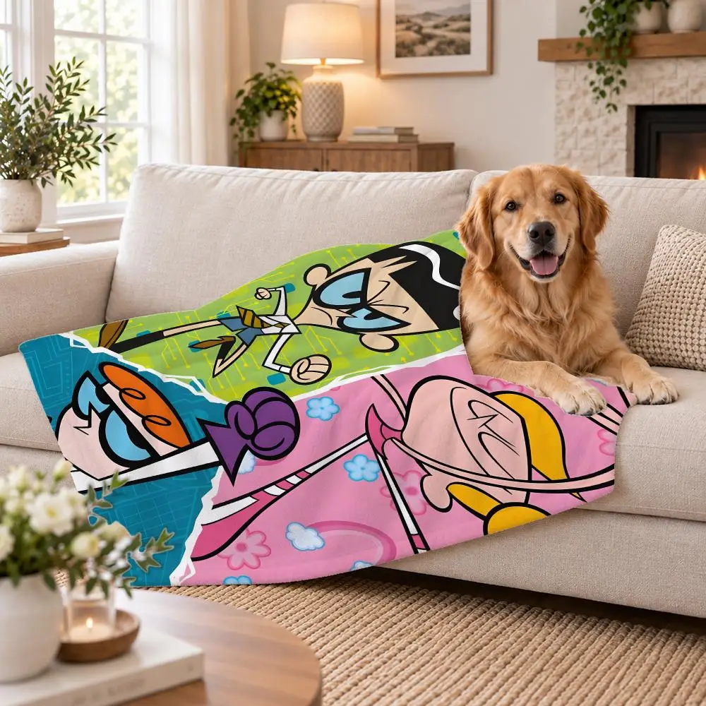 Animation Dexter's Laboratory Throw Soft Plush Flannel Pet Blanket, Home Decor Cover for Sofa, Bed, Trip & Picnic