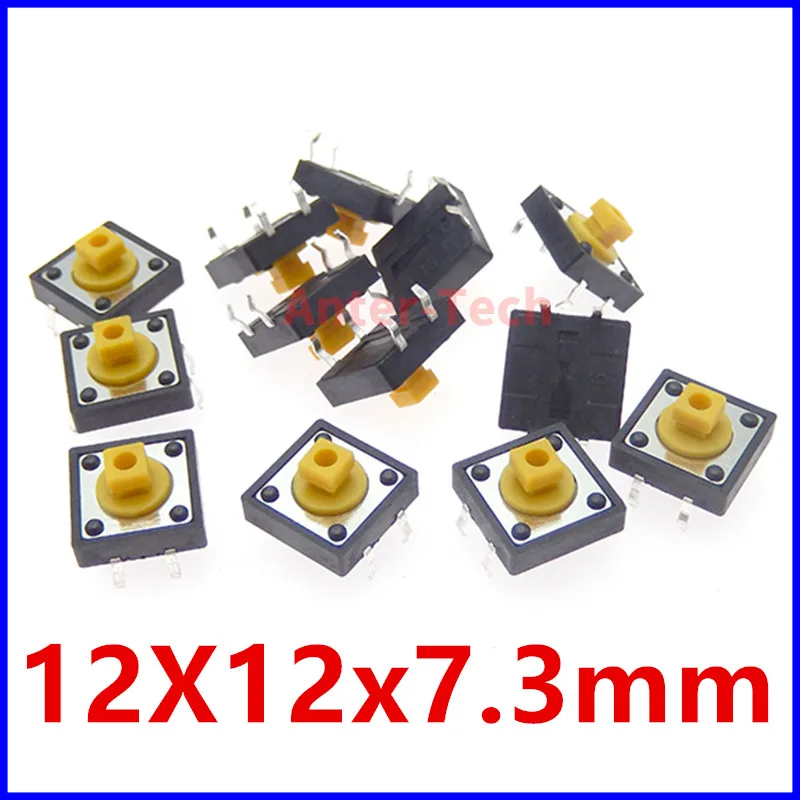 20Pcs B3F-4055 12x12x7.3 mm Tactile Switches Yellow Square Push Button Tact Switch 12*12*7.3 mm Micro switch