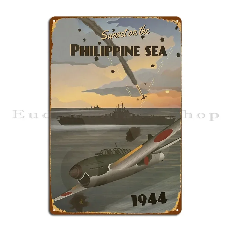 Philippine Sea 1944 Turkey Shoot Travel Poster Metal Plaque Poster Club Cinema Designing Classic Character Tin Sign Poster