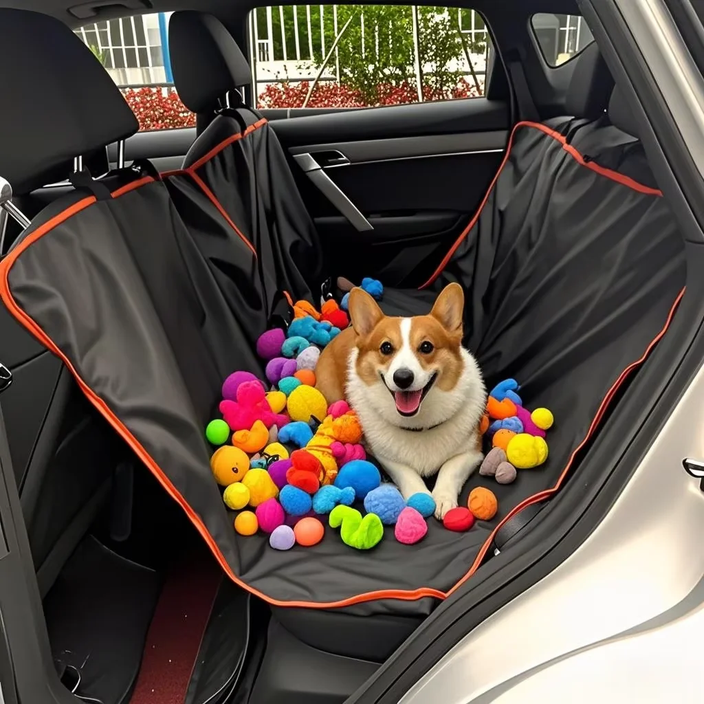 Funda de Asiento para Perros de Tela Oxford Premium para Autos, Camionetas y SUVs, Duradera, Impermeable, Resistente a Arañazos, Protector de Asiento Tipo Hamaca para Mascotas