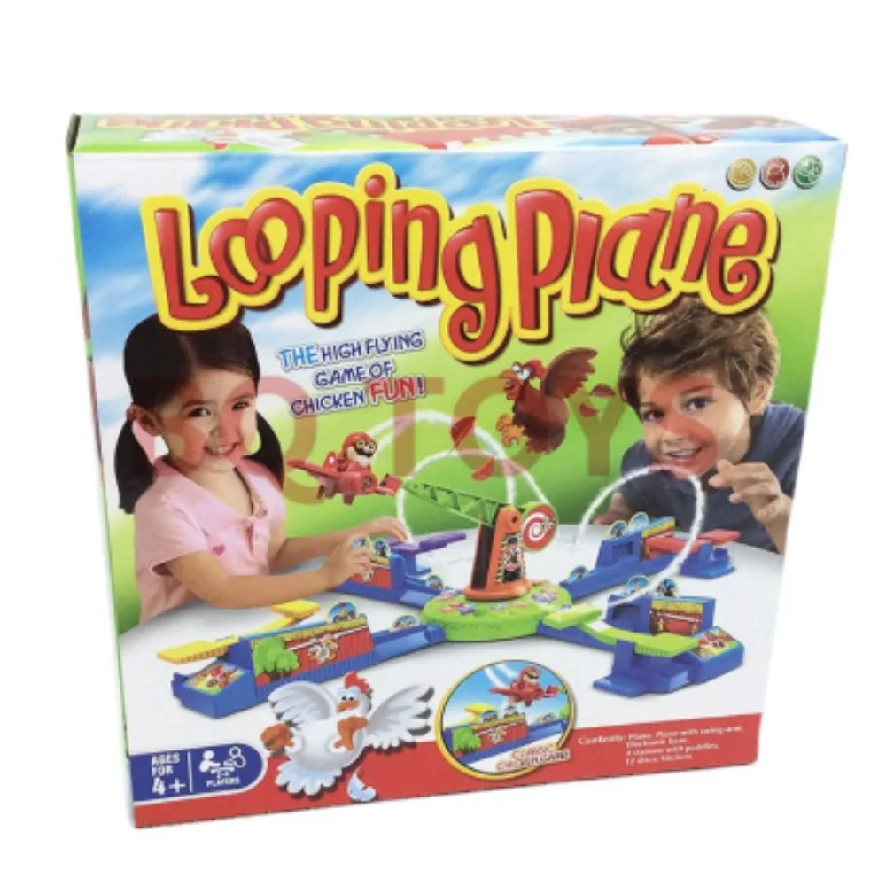 

2-4 person parent-child interactive table game English packaging rotating toy electric plane stealing chicken game