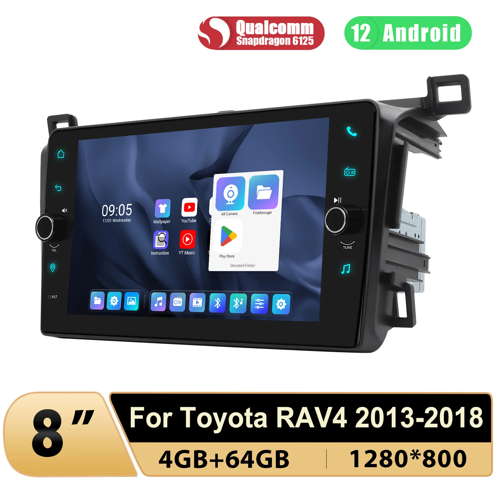 JORFORWA Plug and Play 8 inch Android Car Stereo Radio Head Unit Multimedia Player Carplay For Toyota RAV4 RAV4 2013 - 2018