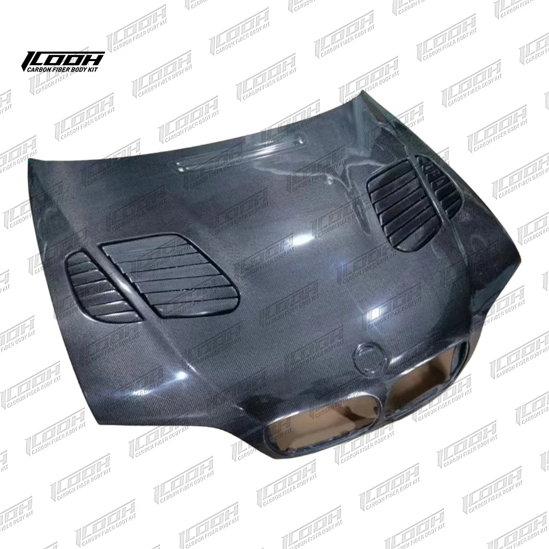 Racing E46 Style Carbon Fiber Fibre Body Kit Front Engine Hood Bonnet with Vents For BMW M3 E46 2004-2006