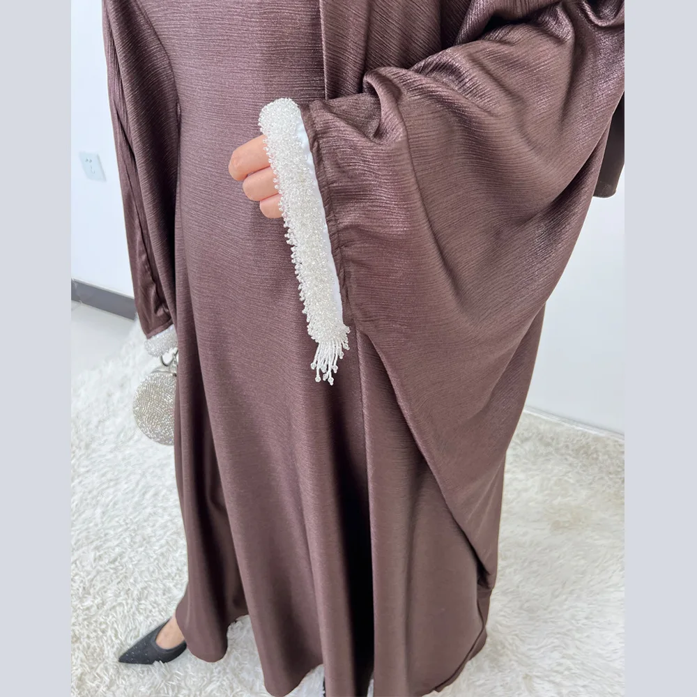 

Ramadan Batwing Sleeve Butterfly Abaya Islam Muslim Maxi Dress Kebaya Women Kaftan Robe Musulmane Femme Vestidos Beads Jalabiya