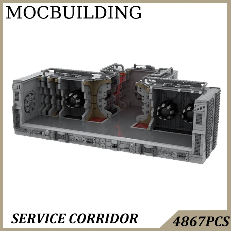 Spaceship Service Corridor MOCBUILDING Blocks Bricks Display Model Construction Toys Christmas Present Birthday Gift