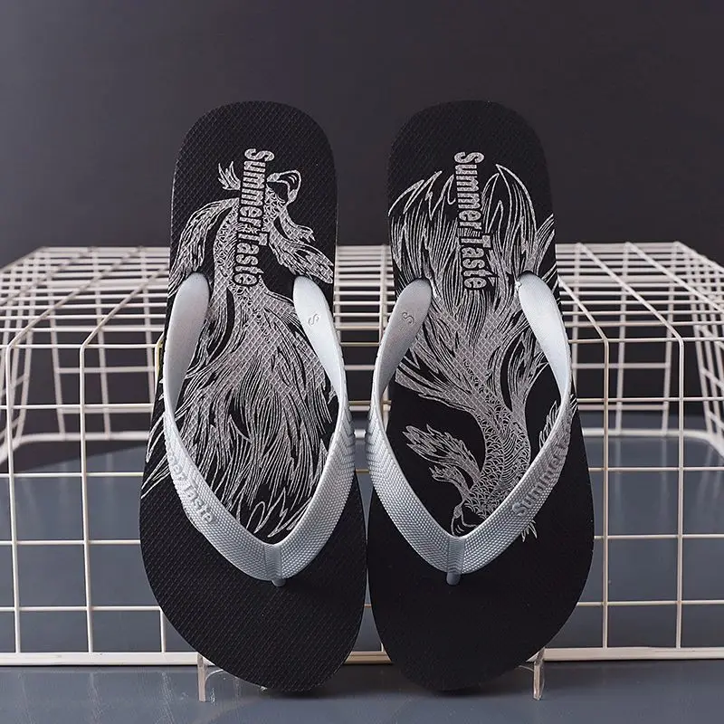 멋진 플립플랍 슬리퍼 남성 여름 패션 캐주얼 논슬립 커플 플립플랍 통기성 비치 단색 편안한 슬리퍼