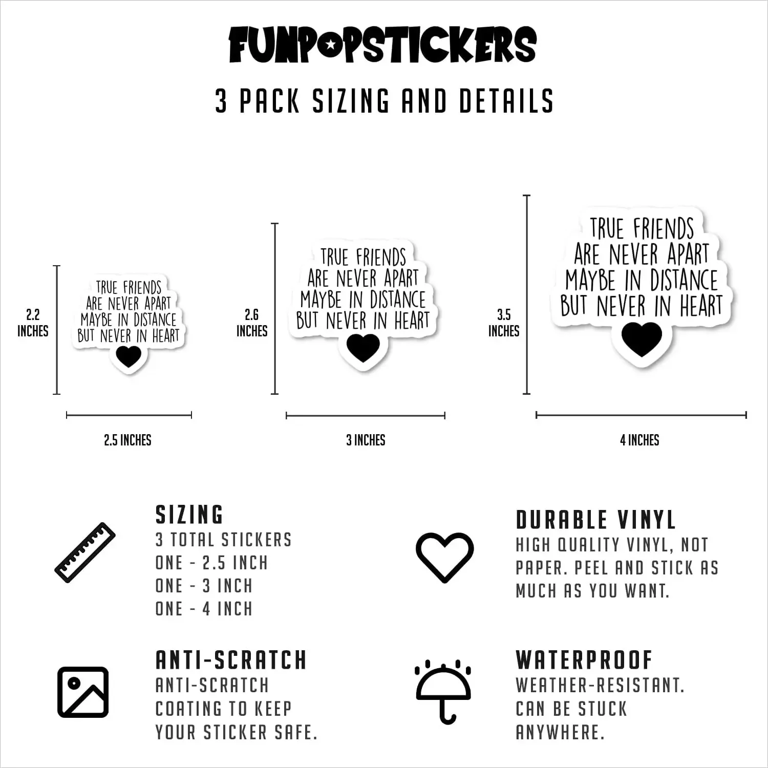 

1 шт. наклейка с надписью «Настоящие друзья никогда не разлучаются», вдохновляющая водонепроницаемая виниловая наклейка для ноутбука, телефона, декора бутылки с водой