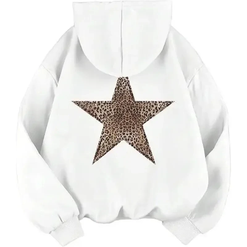2025 Star Graphic Hoodies Y2k Leopard Print Hooded Sweatshirt Cheetah Hoodie Fashion Casual HipHop Harajuku Unisex Pullover view 3