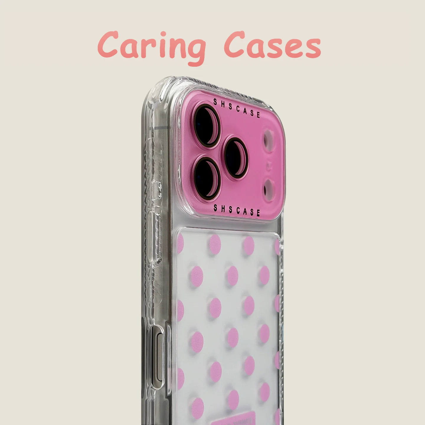 آيفون 17 برو ماكس حافظة حالمة البولكا نقطة واضحة 3 في 1 سميكة هارد شل للصدمات قسط غطاء للعدسات آيفون 16 15 14 13