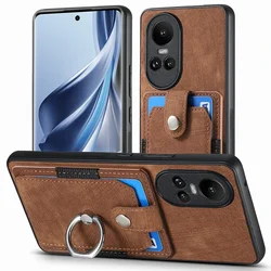 Magnetic Car Holder Wallet Flip Card Phone Case for OPPO Reno 12 11 10 11F 8T 8 7 6 Pro Leather Back Cover Etui