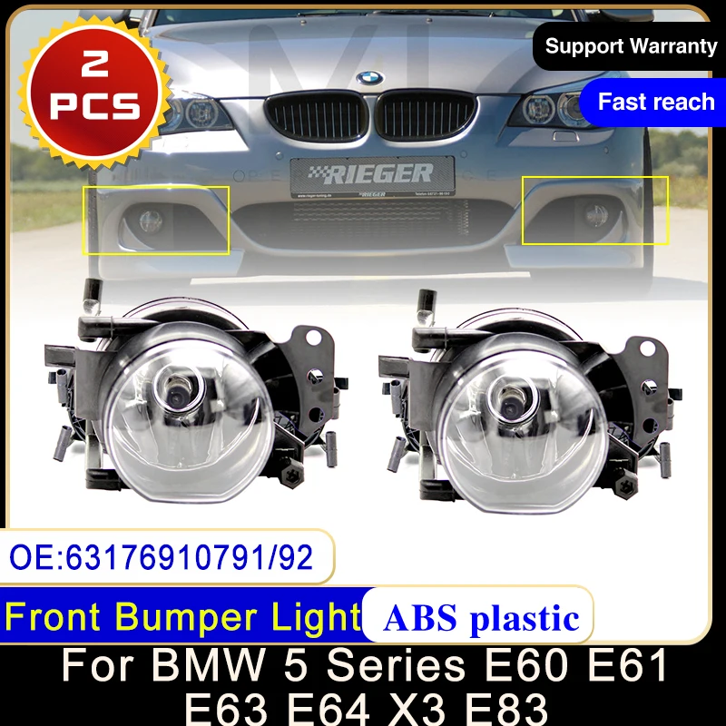 Front Bumper Fog Lights For BMW 5 Series E60 E61 E63 E64 X3 E83 63176910791 63176910792 Driving Lamp LED With Bulb Accessories