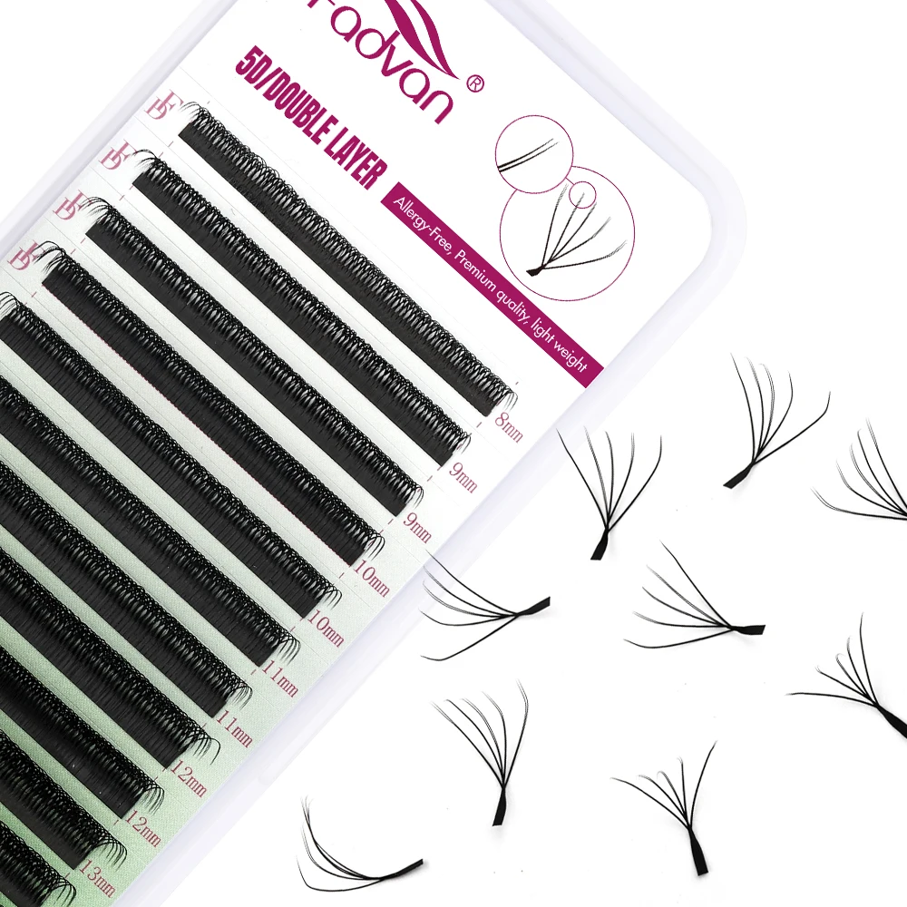 Fadvan 10D W Shape Lashes Extension Dense Double Layer 5D W Eyelashes Premade Fans False Lash