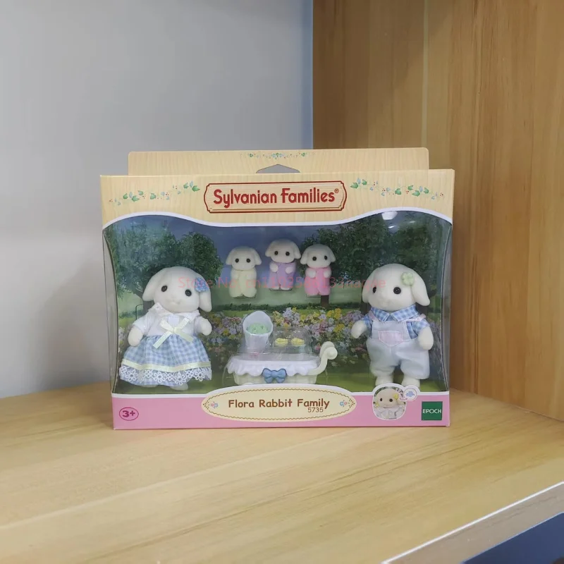 Sylvanian Families Panda/Riccio/Flora Coniglio Famiglia Set Casa da gioco Cute Anime Figure Giocattoli da collezione Ornamenti per la stanza Regalo per bambini