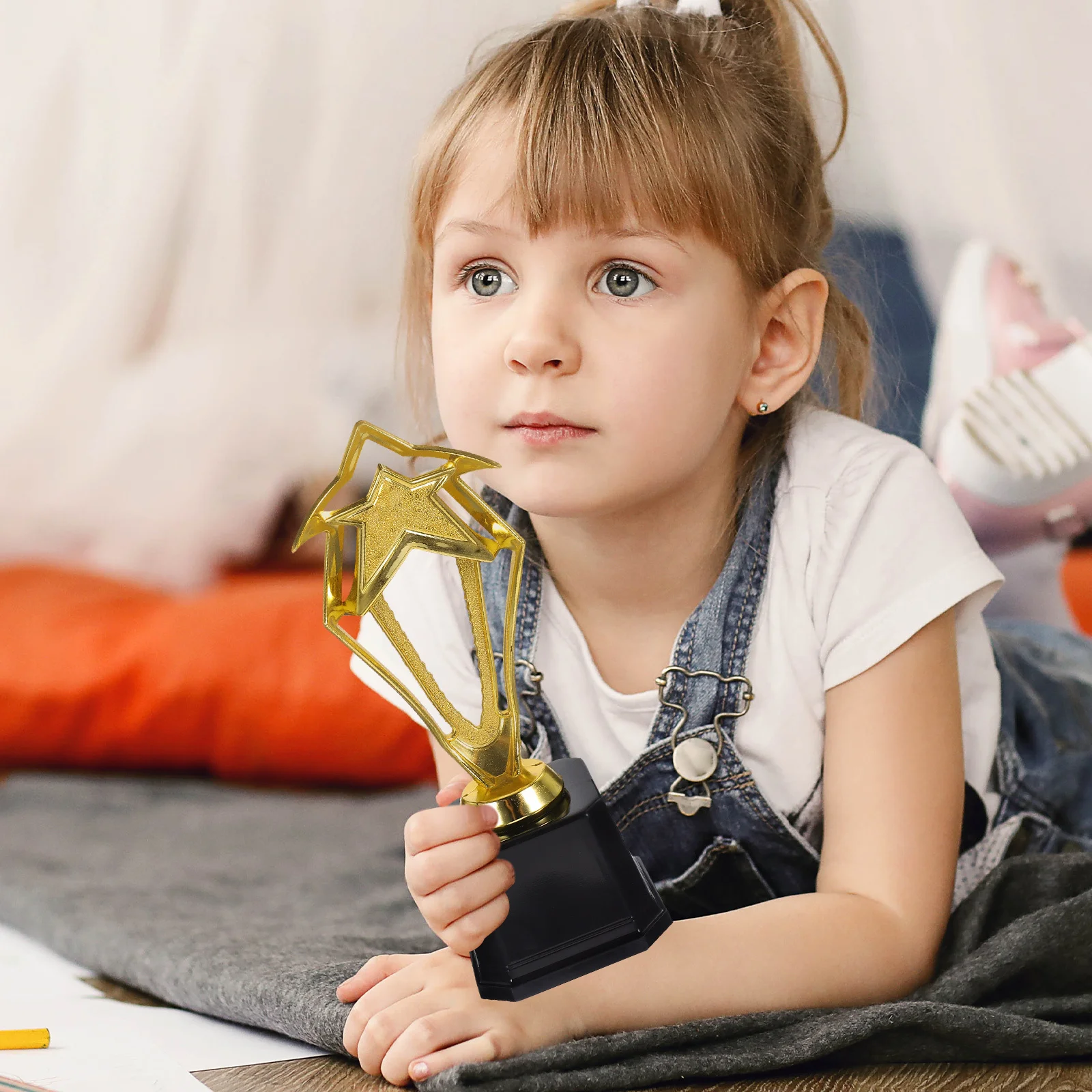 الذهبي 20.5 سنتيمتر ستار تصميم الكأس البلاستيك مكافأة جوائز لعبة الحفلات الفصول الدراسية لوازم جائزة حفل ديكور هدية