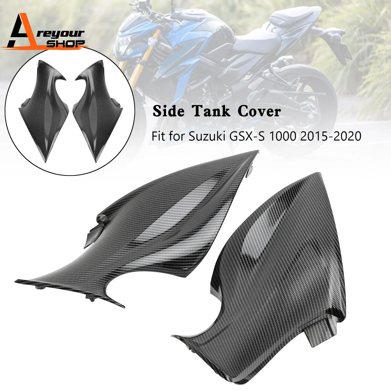 

Карбоновая передняя боковая крышка бака, обтекатель для Suzuki GSX-S 1000 2015 2016 2017 2018 2019 2020