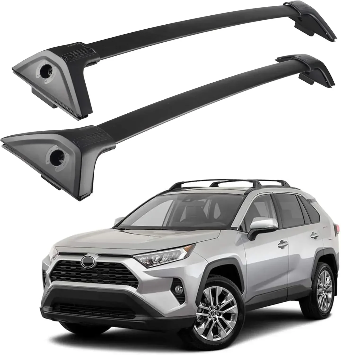 Roof Rack Aluminum Cross Bars for 2019 2020 2021 2022 2023 2024 RAV4 LE XLE XSE Premium Limited Hybrid with Side Rails, Cargo Ra