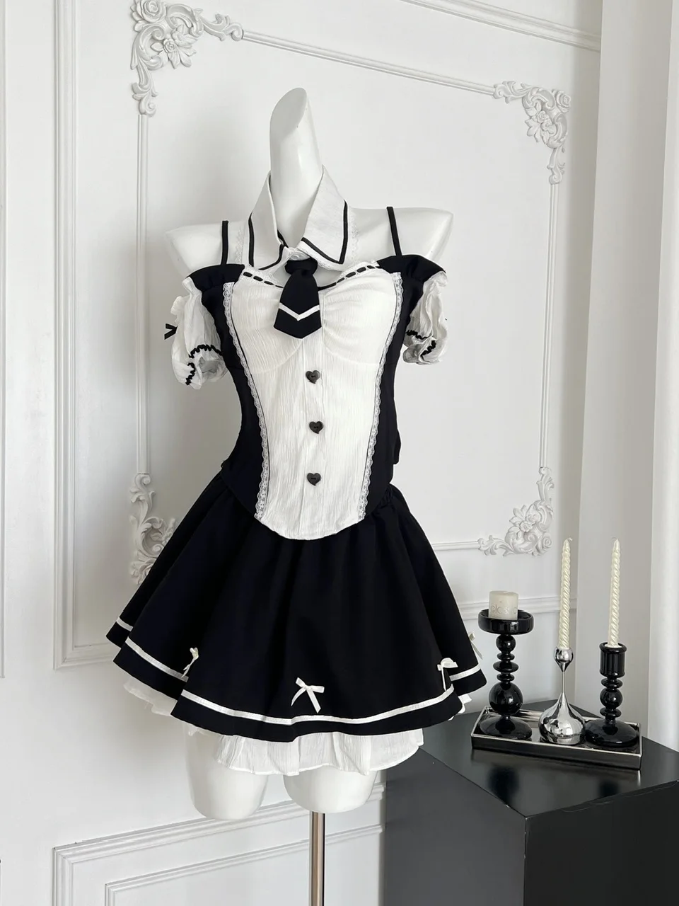 

Princ on the Run Sexy Slim Fit oulder Bared + ter Skirt Set Women's Servant Sle Summer Faion Ensemble High Waist ...