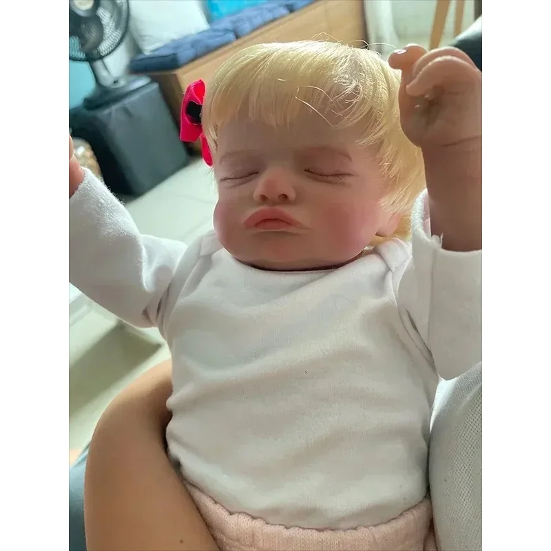 

Кукла-реборн Розали 48 см, с блондинистыми волосами, реалистичная, мягкая на ощупь, силиконовая, с 3D-покраской кожи и венами