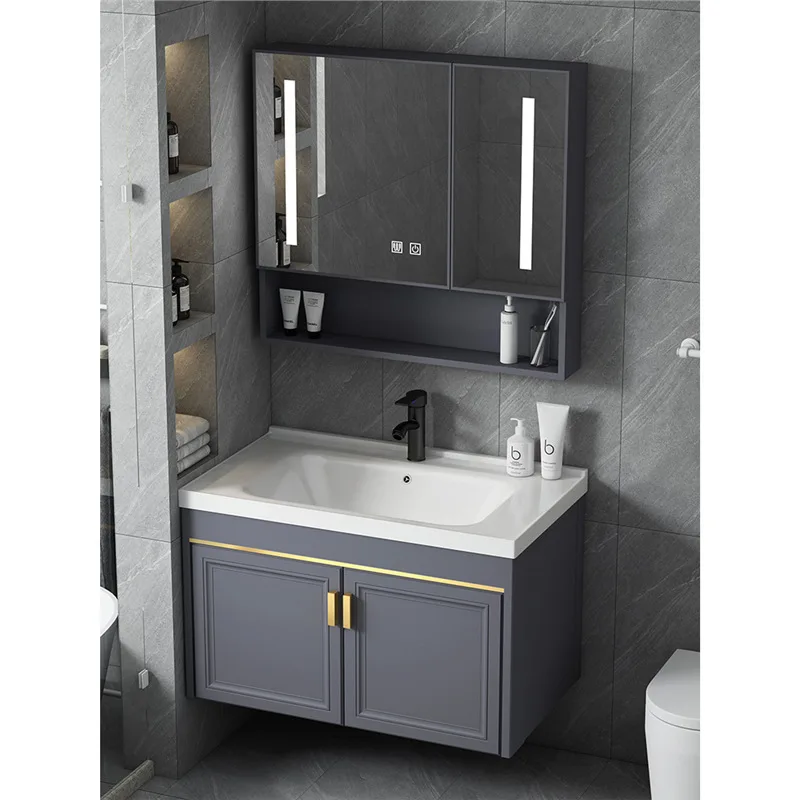 

Шкаф для умывальника в ванной комнате, алюминиевый, для небольшой квартиры