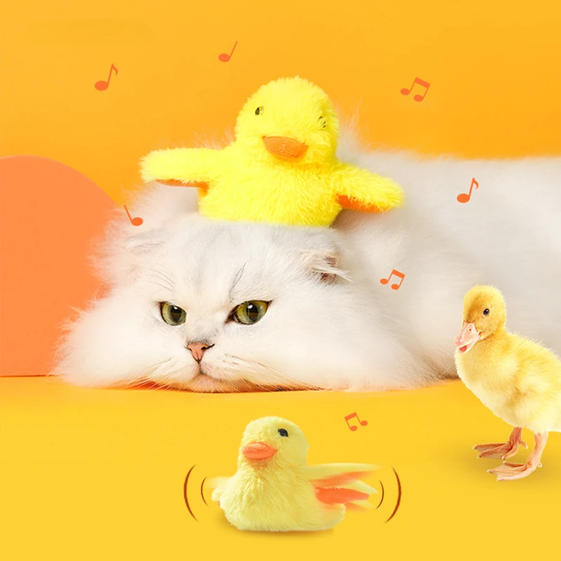 

Smart Flapping Duck Cat Toys Interactive Electric Plush Toy With Catnip Vibration Sensor For Kitten Indoor Training Game Pet Toy