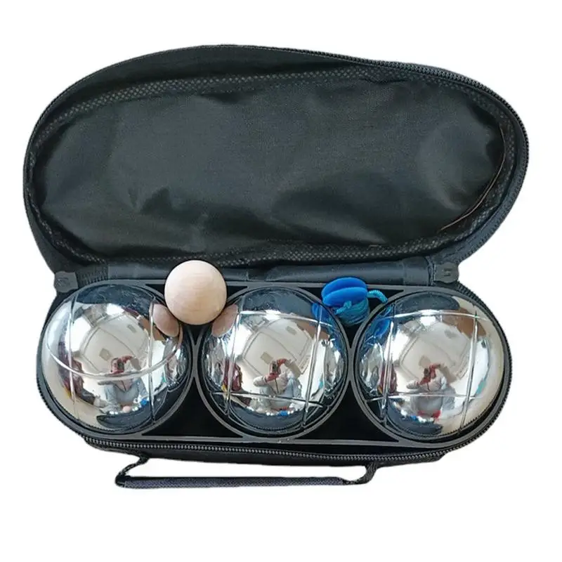 Beach Bocce Ball Game Set Reflective Metal Engraving Bocce Ball Unique Elegant Petanque Boules Games For Outdoor Activity Fun