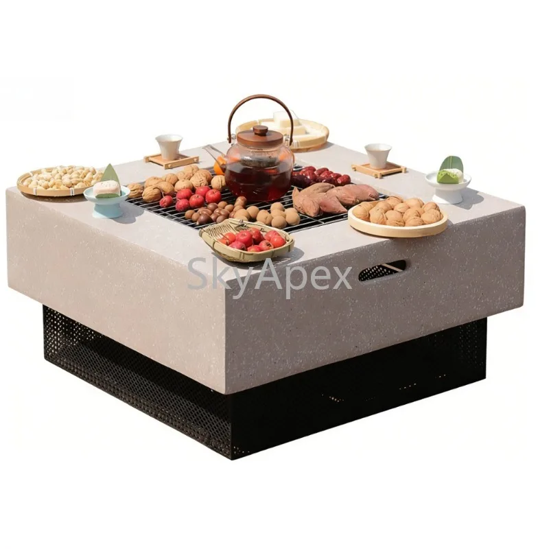 

Simple Square Charcoal Stove - Multifunctional Portable Lightweight For Tea Making BBQ Heating Indoor Outdoor Courtyard Home