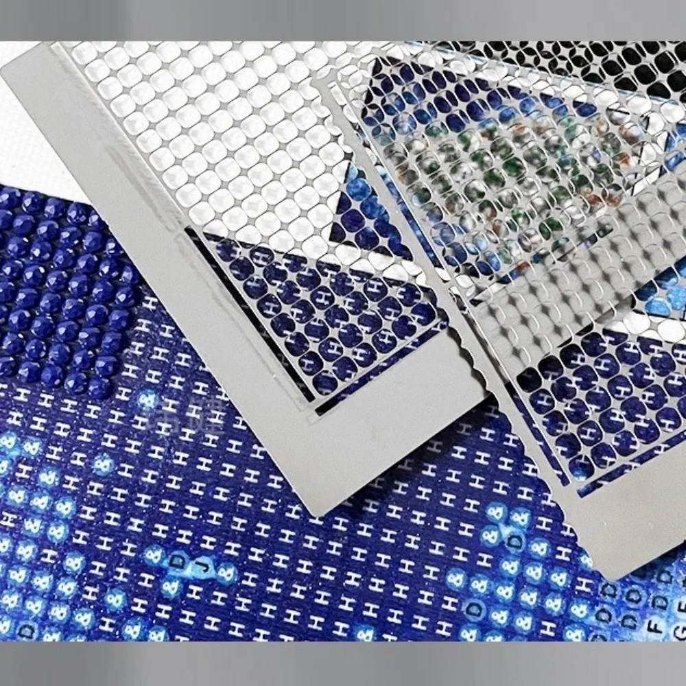 2 PCS Stainless Steel Rhinestone Placement Ruler Nonstick Coating 1020 Holes Diamond Placement Ruler Circular Grid