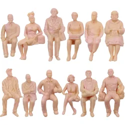 Evemodel P2510 12pcs/24pcs Model Trains Figures G Scale 1:25 Unpainted People Seated