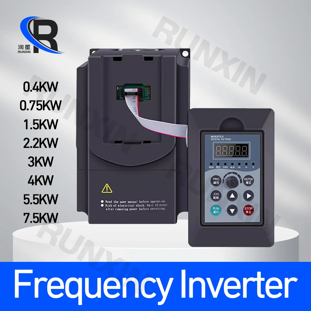 Inversor de Frequência Variável, Conversor de Frequência, Controlador de Velocidade VFD, 0.4KW, 0.75KW, 1.5KW, 2.2KW, 220V, 380V, 1 Phase