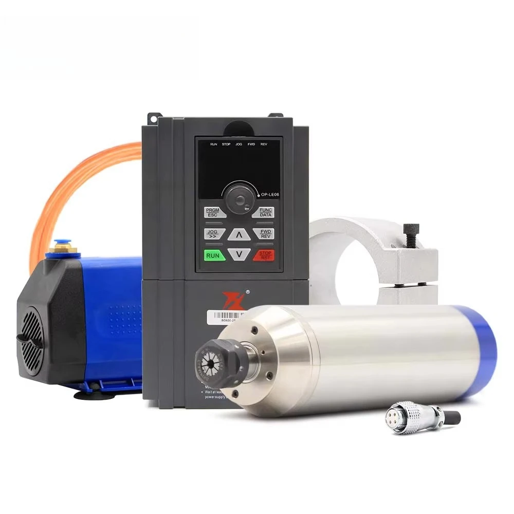 

2.2kw ER20 Metalworking Water Cooled Spindle 2/4 Pole 400/800Hz for Metal. steel. Iron