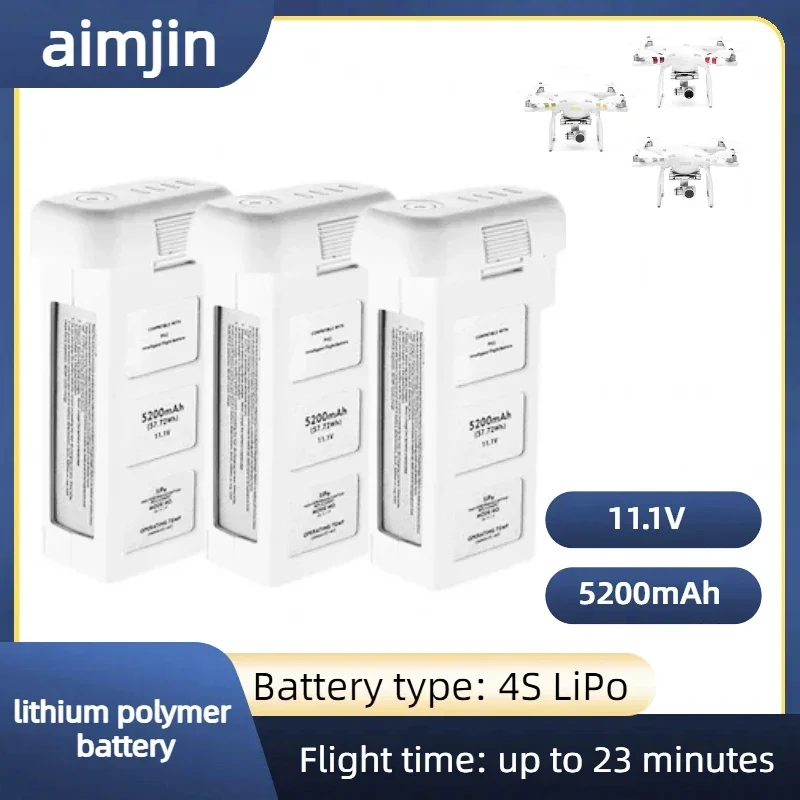 

11.1V 5200mAh battery for DJI Phantom 2 Li-polymer Drone battery High Capacity Spare Battery aircraft batteries