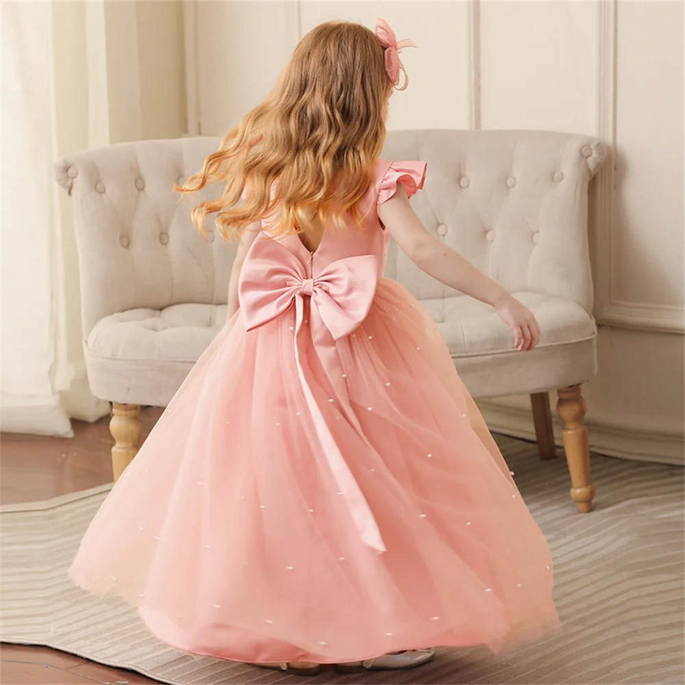 Kids Girl Princess Dress Noble Children's Fashionable Flower Girl Piano Performance Dress Host Evening Dress Walk Show