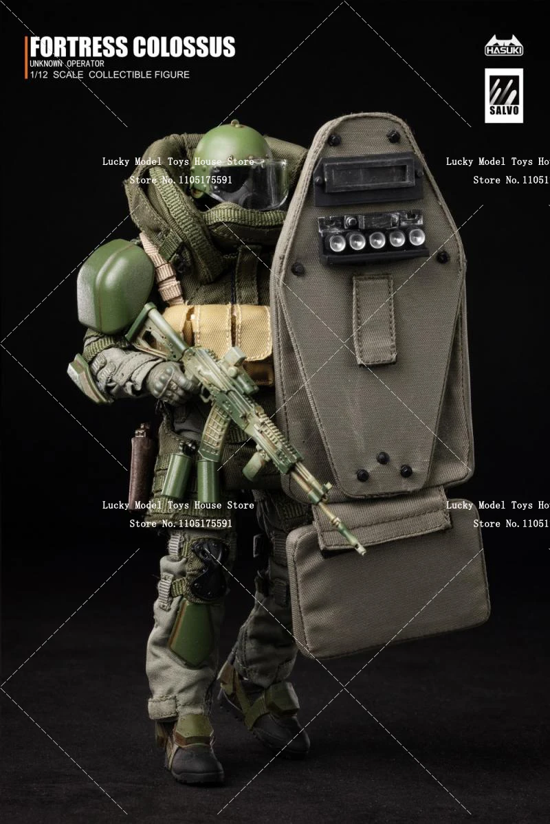 1/12 القلعة الخضراء العسكرية Colossus درع الجندي جمع ألعاب بندقية حساسة حلية Hasuki SA02 6 بوصة رجل عمل الشكل #3