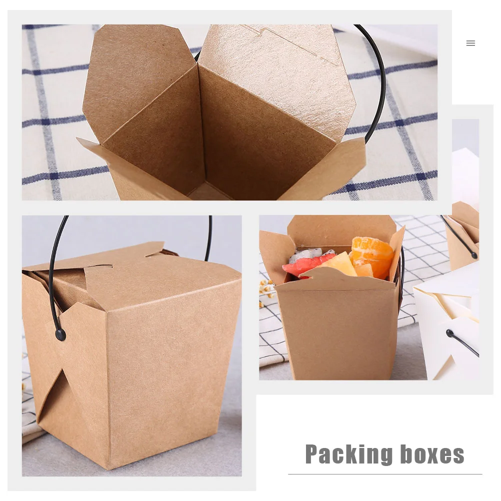 20 Pcs Boxes Portable Takeaway Fried Chips Wrapping Food Containers Fries French Storage Holder Travel