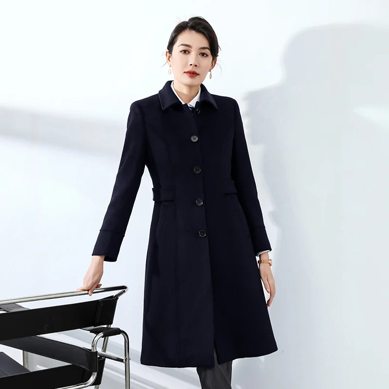 

Женское шерстяное пальто из смесовой ткани со съемным поясом и съемной пуховой подкладкой