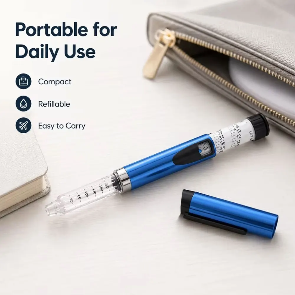 Reusable V3 Metal Injection Pen 60 IU Adjustable Precise Dose Peptide Pen 3ml Cartridge Subcutaneous Injector Medical Aesthetic
