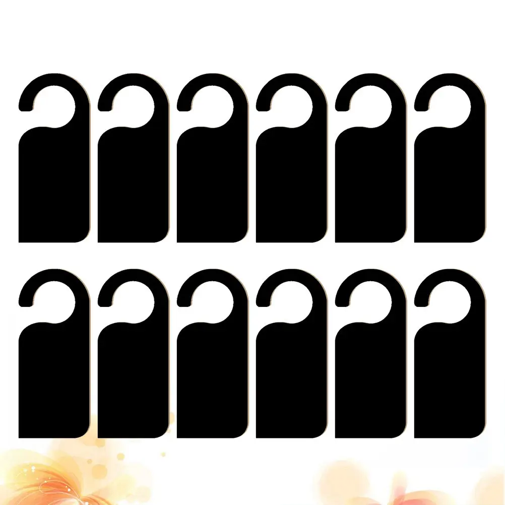 12Pcs Wooden Door Pendant Small Blackboard Hanging Ornament Creative Fashionable Decor for Hotel Bar Pub Club Coffee Shop