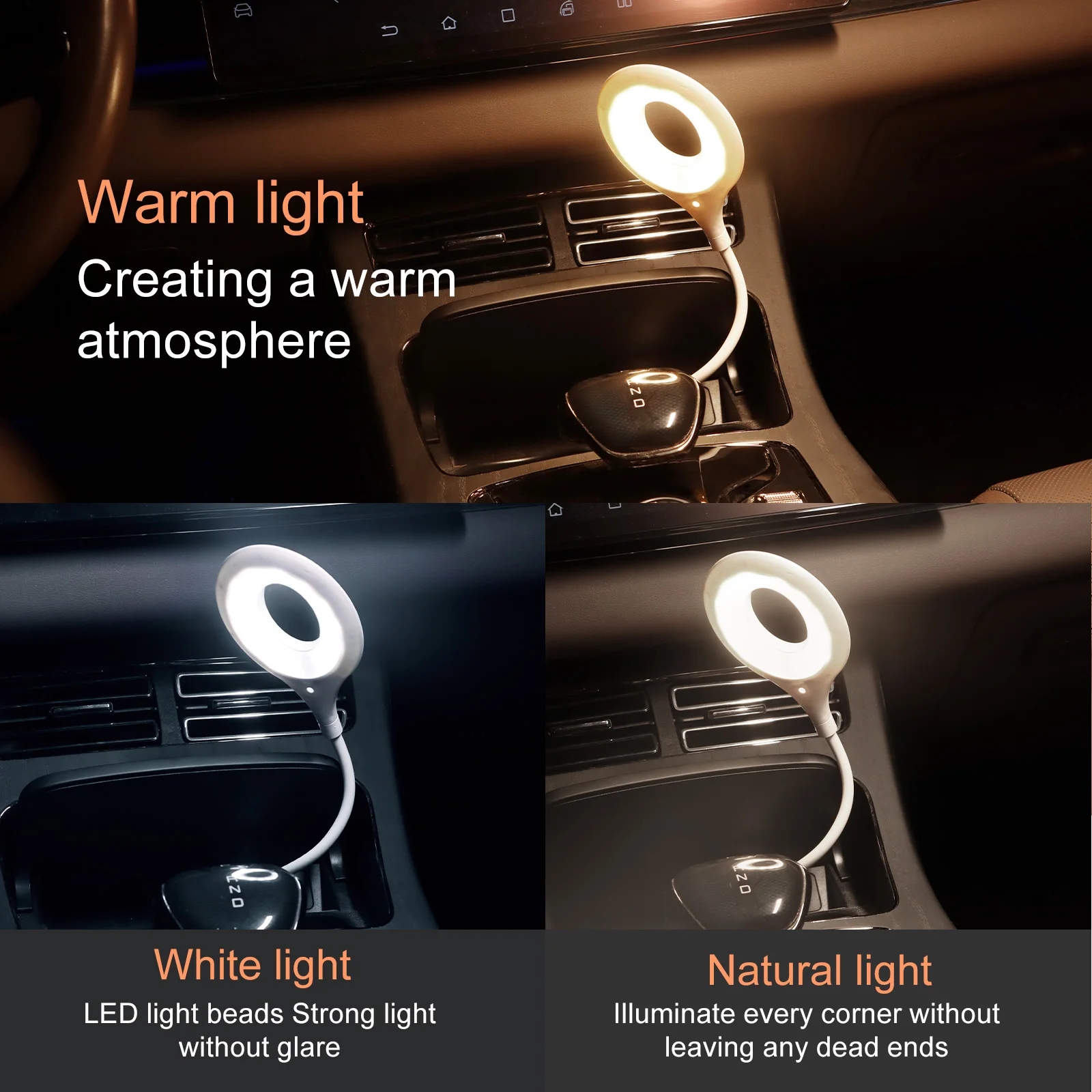 English Voice Control Lighting LED Smart Energy-Saving Sound Sensor Usb Atmosphere Lamp Interior Dimmable Lamp Car Accessories