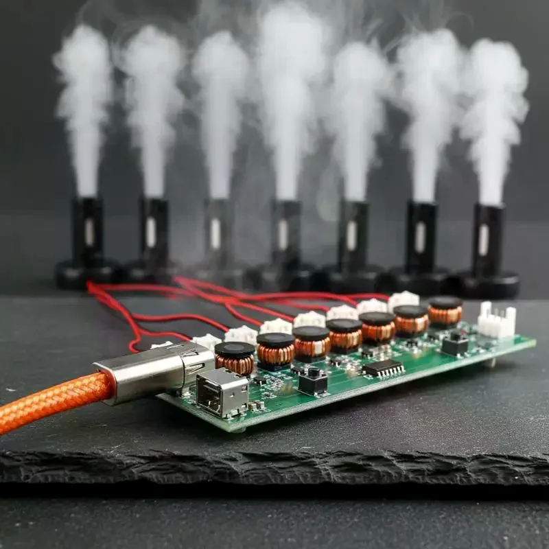 DC 5V Type-C Mini Humidifier DIY Kits Mist Maker And Driver Circuit Board 8-nozzle Atomization Film Atomizer