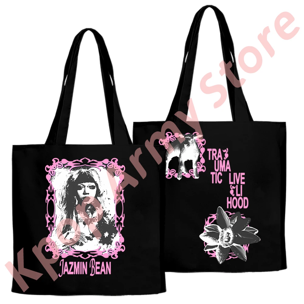 Jazmin Bean Graphic Canvas Bag Traumatic Livelihood World Tour Merch Tote Unisex Casual Shoulder Bags Fashion