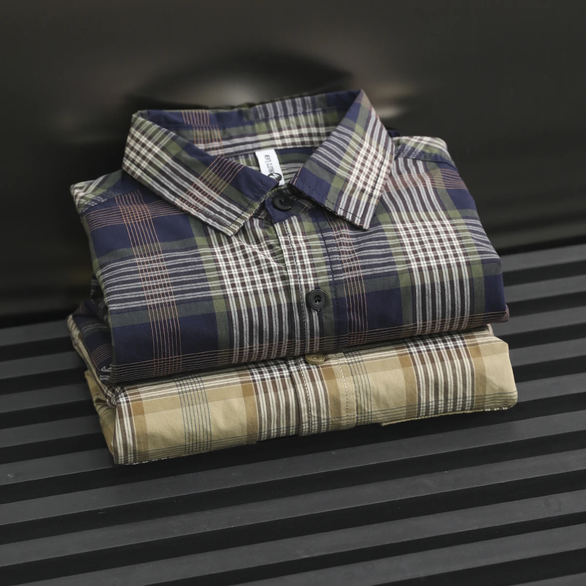 

Мужская рубашка в стиле ретро с длинным рукавом, классическая, с контрастным узором в клетку, осенняя верхняя одежда из дышащего хлопка для молодежи