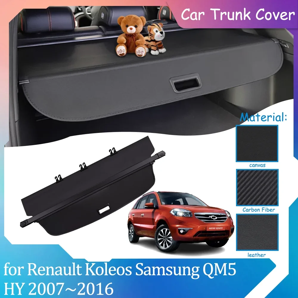 Car Trunk Covers for Renault Koleos Samsung QM5 HY 2007~2016 Waterproof Luggage Curtain Shelter Privacy Cargo Pad Accessories