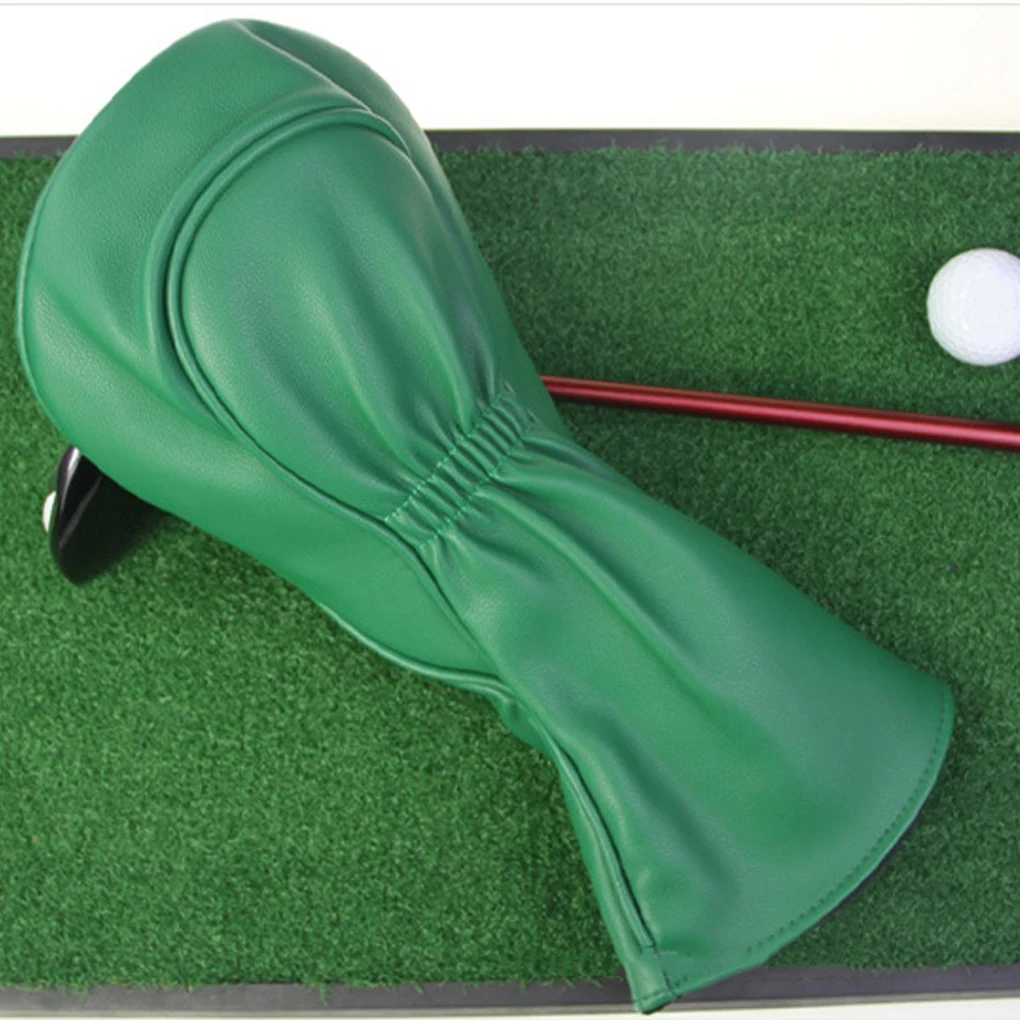 Universal Golf Head Covers PU Sport Equipment Waterproof Inner Thickened Plush Driver Protector Green Jacket Number Plate