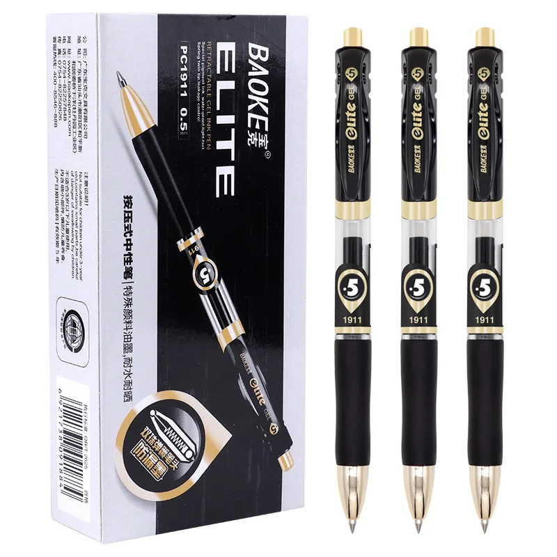 

BAOKE 0.5mm/0.7mm Retractable Office Gel Ink Pen Black Ink Blue-black Ink Rubber Grip Pen Smooth Writing