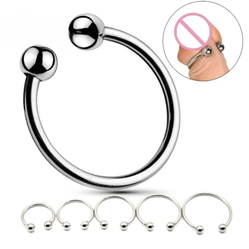 Bdsm Stainless Steel Delay Ejaculation Adult Penis Cock Rings Penis Lock Semen Penis Ring Erection Enhancement Sex Toys for Men