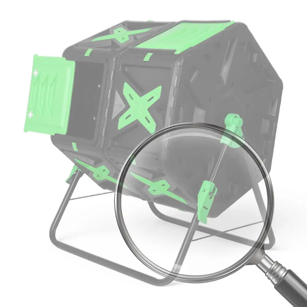 

Двухкамерный контейнер для компоста, 140 л, простая установка, контейнер для компоста, уличные контейнеры для компоста, вращающийся композитор для патио/сада/двора