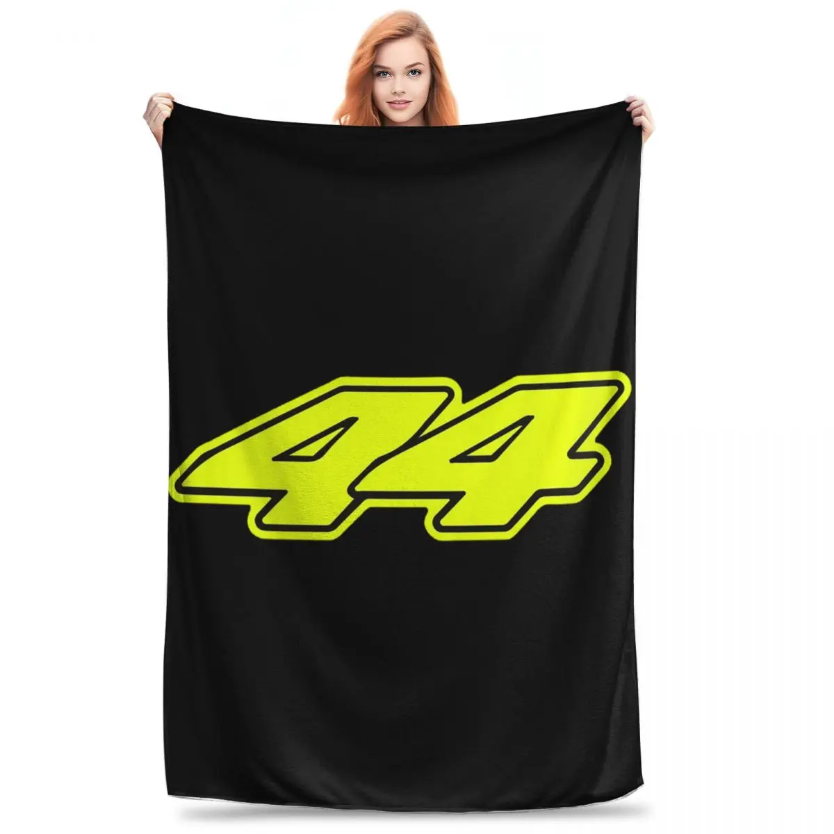 Lewis Hamilton Season Number 44 Sticker Yellow Blankets Fleece Sofa Throw Blankets For Home Bedroom Outdoor Throws Bedspread